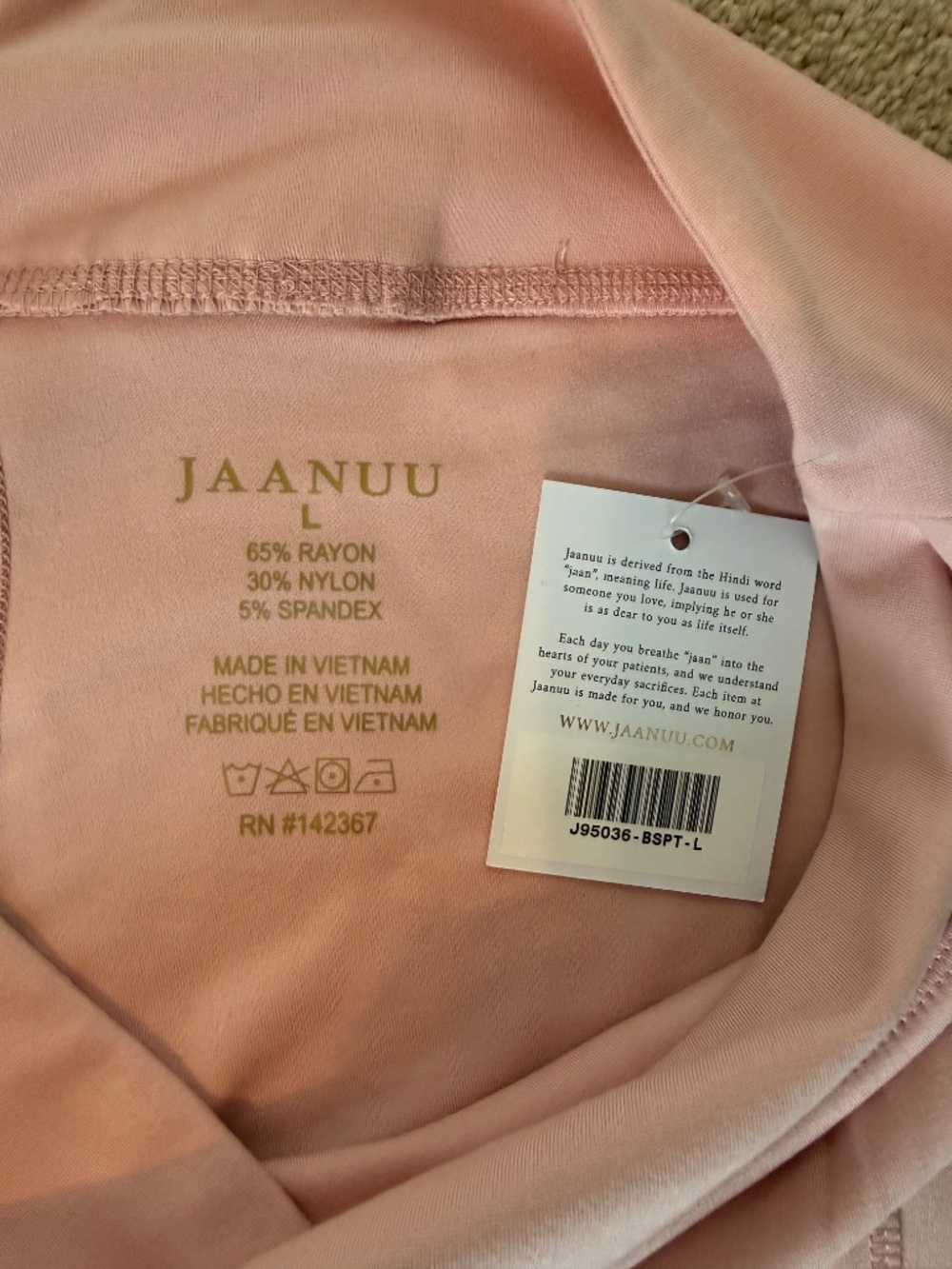 NWT Jaanuu Ponte Collection Blush Pink Choker Neck Scrub Set Flare Pants Women’s - Picture 7 of 16